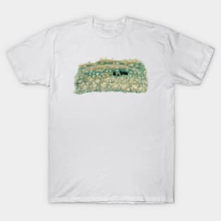 Fairy tale forest. flowers and herbs on a green background. Art Print T-Shirt